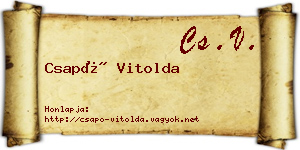 Csapó Vitolda névjegykártya